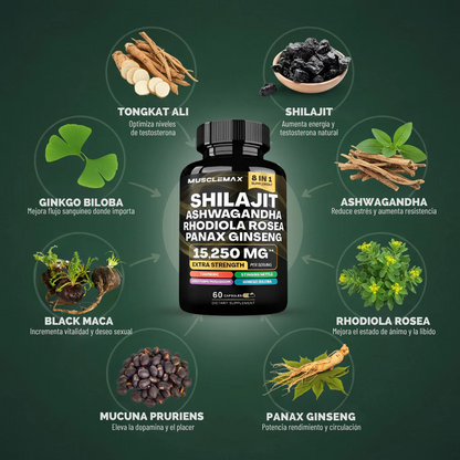 MUSCLEMAX TITAN 8 en 1 - SHILAJIT